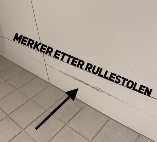 keramisk viskelær for merker etter rullestol